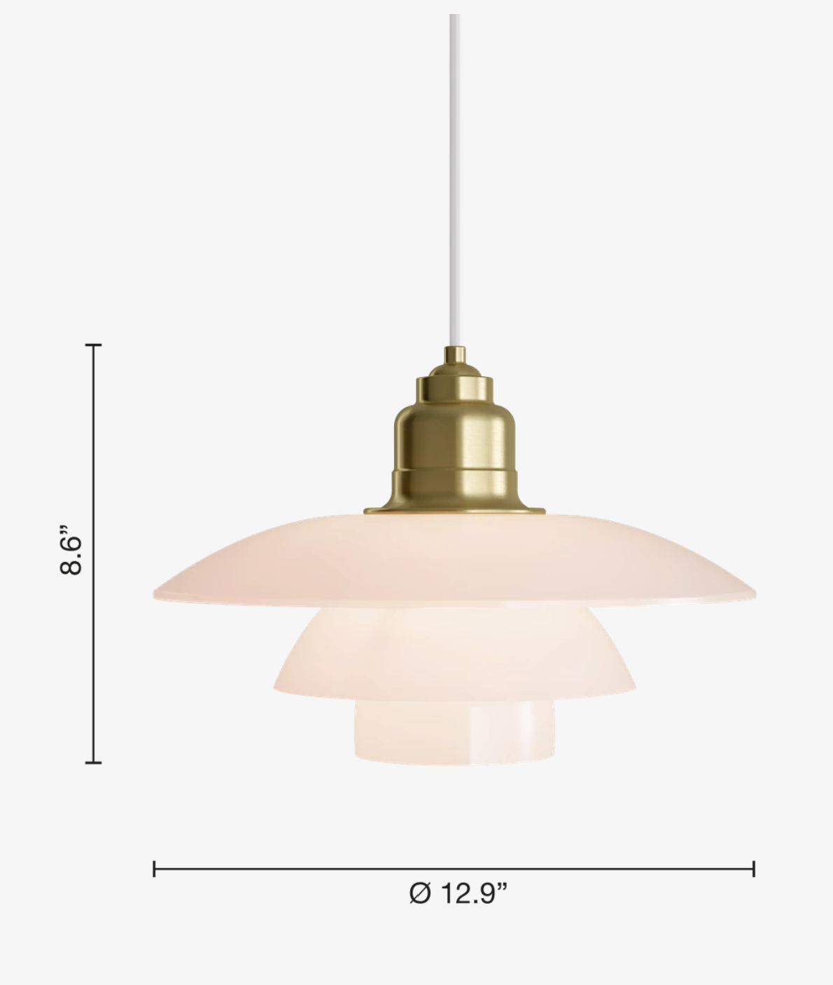 PH 3½-3 PALE ROSE BRASS PENDANT