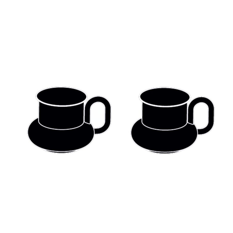 BUMP TEA CUPS BLACK X 2