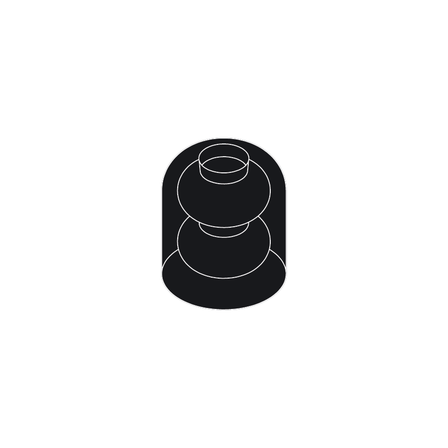 BUMP VASE SHORT BLACK