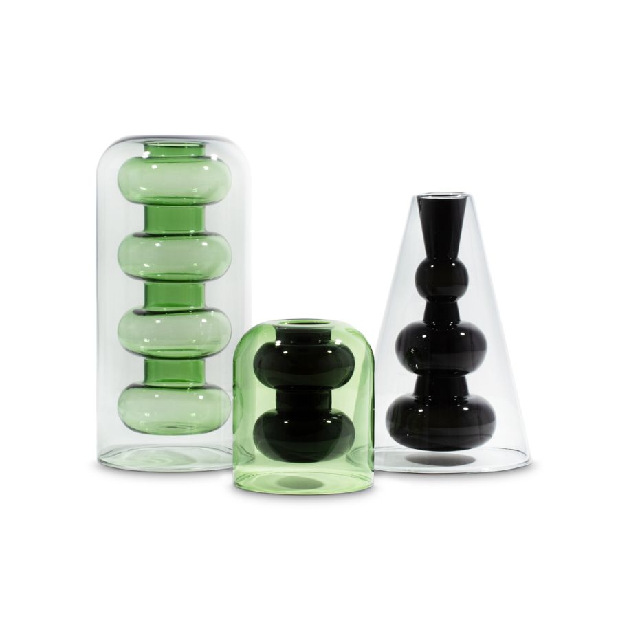 BUMP VASE TALL GREEN