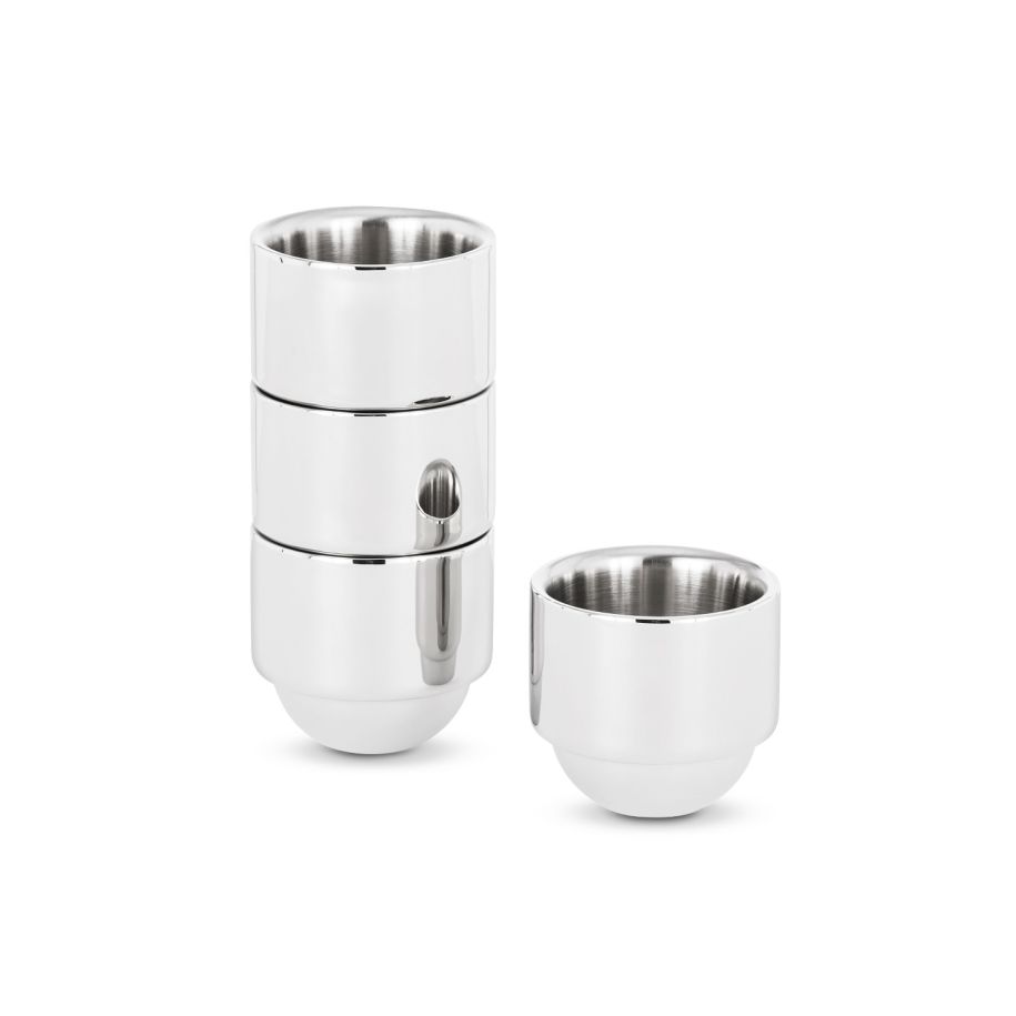 BREW ESPRESSO CUPS X4 STAINLESS STEEL