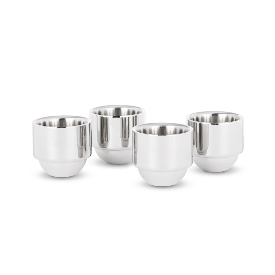 BREW ESPRESSO CUPS X4 STAINLESS STEEL