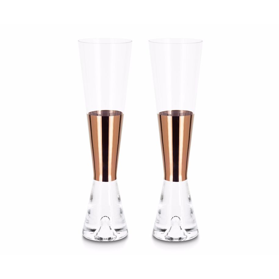 Tank Champagne Glasses Copper x 2